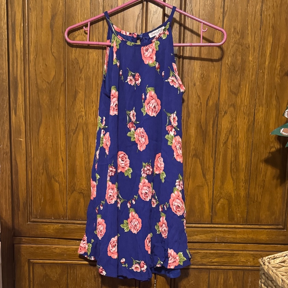 Navy Floral Kids Dress